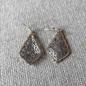 Elegant Gold and Silver Filigree Earrings